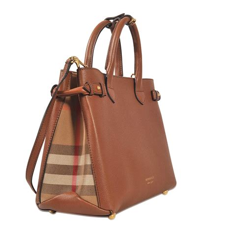 The banner leather handbag Burberry Brown in Leather 